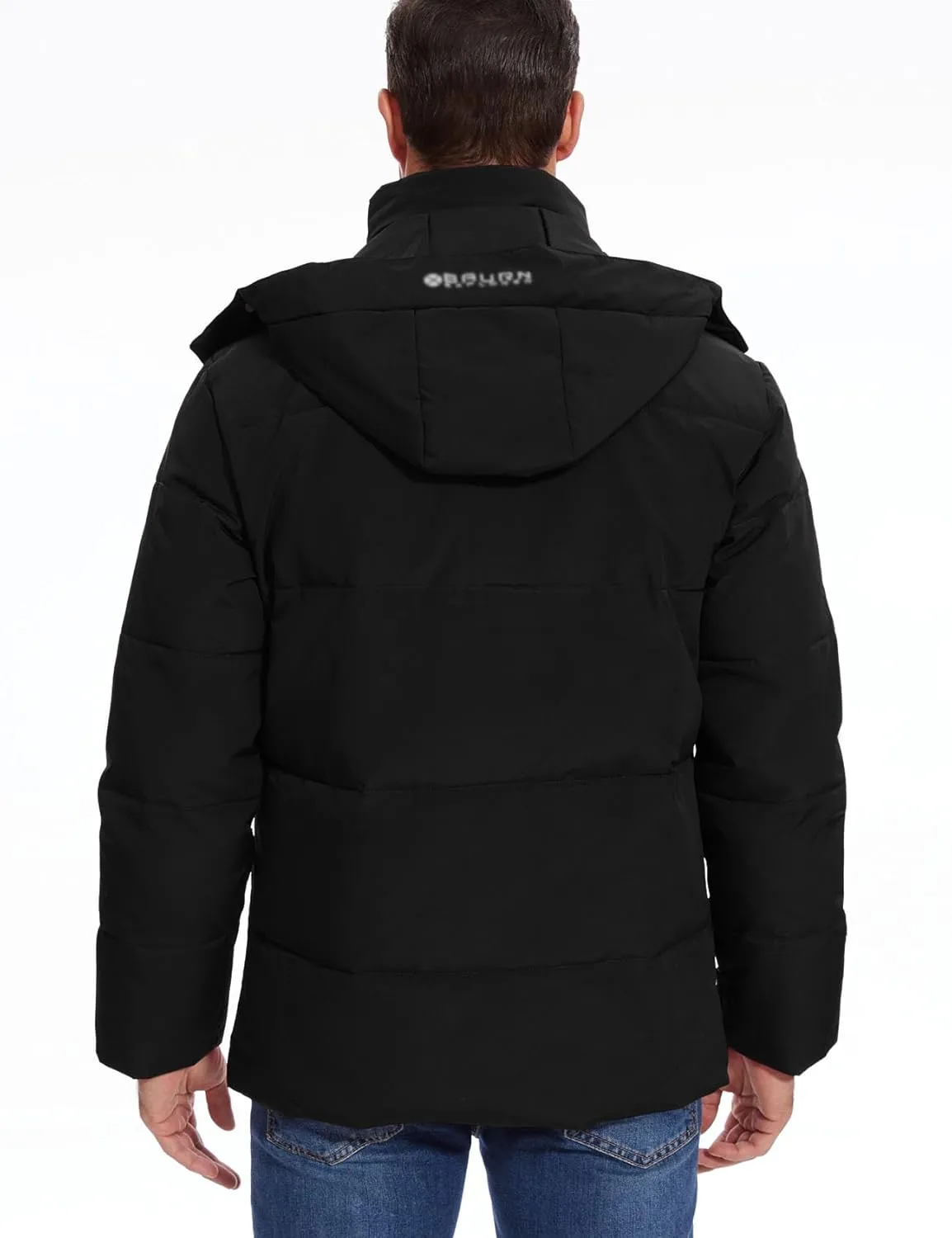 Flygo Puffer Jacket Men Down Jackets Winter Coats Waterproof Thicken Insulated Hooded Quilted Parka Snow Jacket