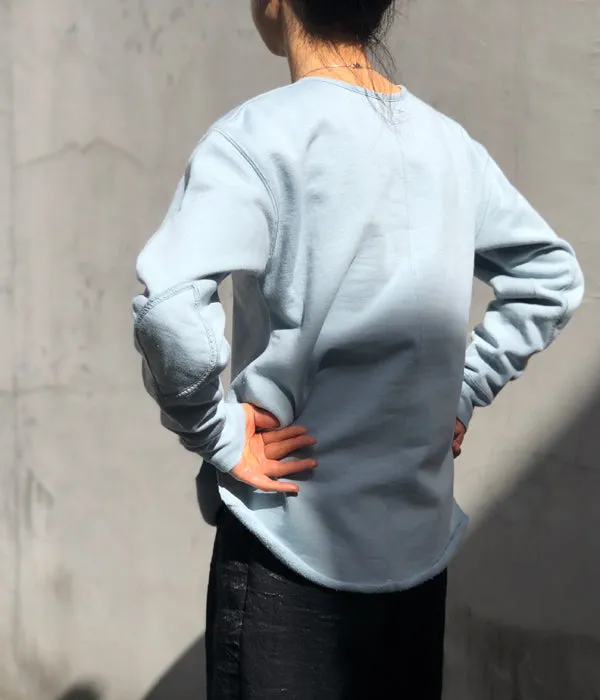FUMIKA_UCHIDA/Defatted Fleece SWEAT PULLOVER(SKYBLUE)