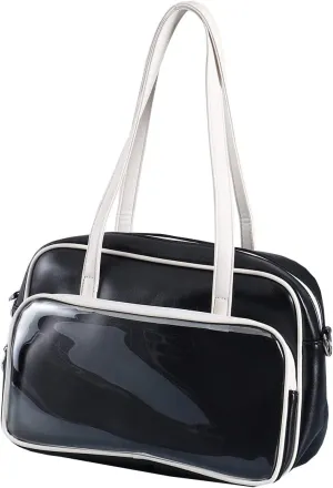 Funky Shoulder Underarm Bag For Women,JK Messenger Crossbody Bag With Display, Lolita ITA Handbag with Heart Shaped Zipper
