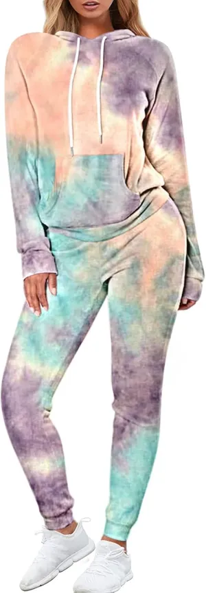 FUPHINE Women's Two Piece Outfits Sweatsuits Set Long Sleeve Pullover Hoodie and Jogger Sweatpants Tracksuit Lounge Sets