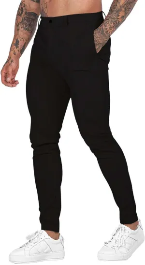 GOKKILRW Mens Golf Pants Stretch Chinos Dress Pants Quick Dry Business Work Office Lightweight Slim Fit Formal Sport Pants
