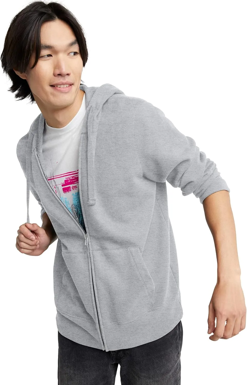 Hanes Men's Originals Full-Zip Hoodie, Heavyweight Fleece Sweatshirt, Zip-Up Hoodie