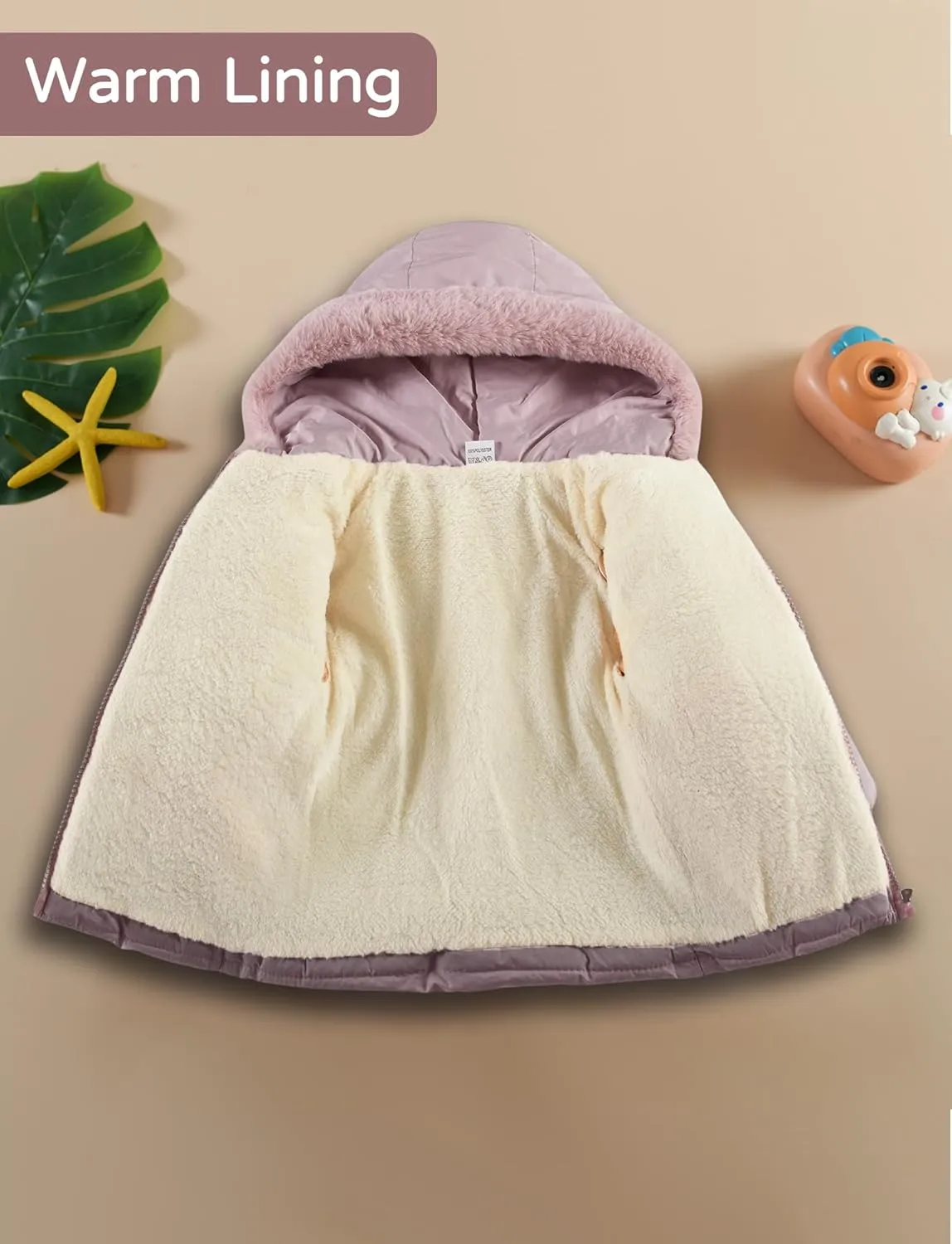 Happy Cherry Girl Winter Coat With Hooded Puffer Jackets Windproof Coat Long Sleeve Thick Outwear