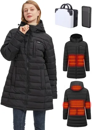 Heated Jacket for Women with Battery Pack, Heated Coat for Women Women's Heated coat Jacket with Box