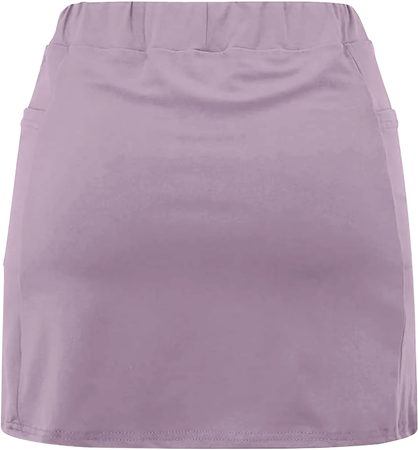 HGps8w Women's Tennis Skirt with Bulit in Shorts, Solid Color Casual Workout Running Golf Athletic Activewear Skorts
