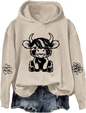 Highland Cow Sweatshirts for Women Cow Sweatshirts for Women Western Cow Print Shirt Country Western Sweatshirt