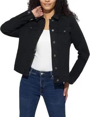 HISEA Jean Jacket Women Stretch Denim Jacket Long Sleeve Ladies Jean Trucker Jacket with Pocket