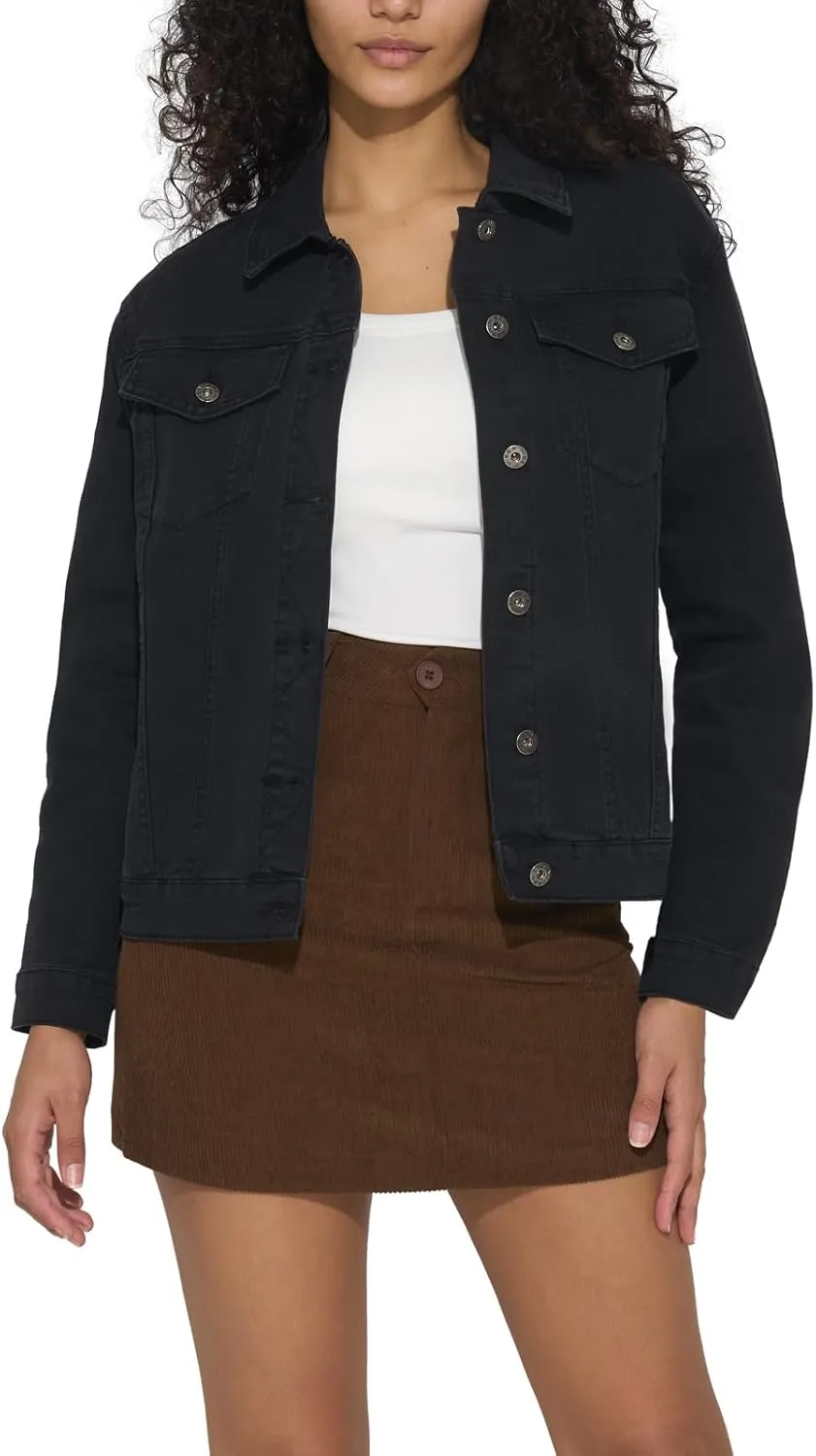 HISEA Jean Jacket Women Stretch Denim Jacket Long Sleeve Ladies Jean Trucker Jacket with Pocket