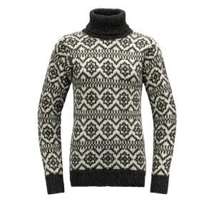HODDEVIK WOOL HIGH NECK ANTHRACITE/OFF WHITE