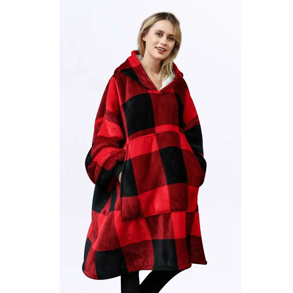 Hoodies Blankets Hooded Lazy Blanket Sweater Cold Protection in Autumn and Winter Thermal Pajamas