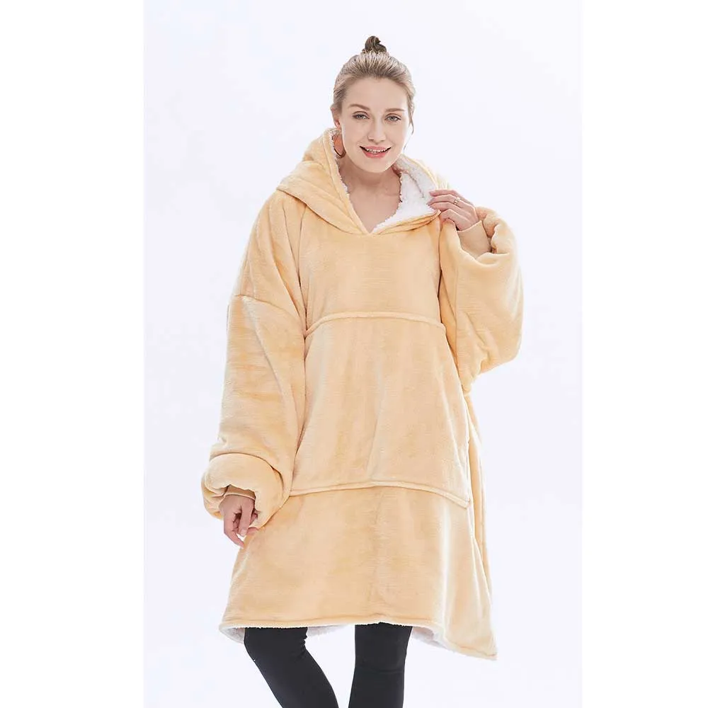 Hoodies Blankets Hooded Lazy Blanket Sweater Cold Protection in Autumn and Winter Thermal Pajamas