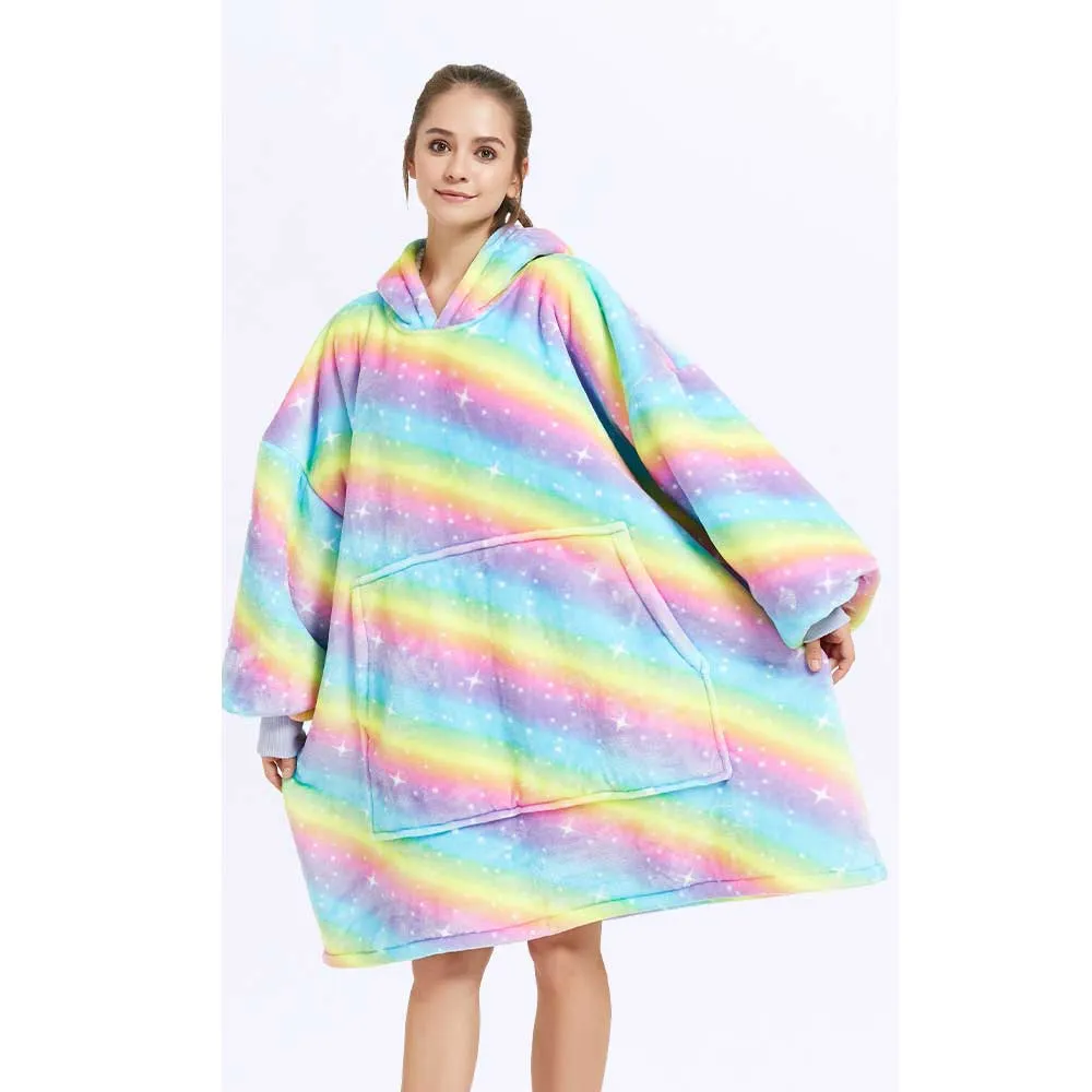 Hoodies Blankets Hooded Lazy Blanket Sweater Cold Protection in Autumn and Winter Thermal Pajamas