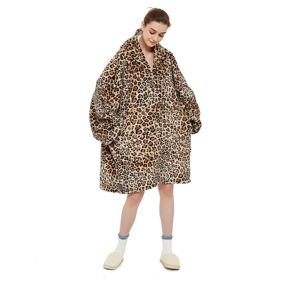 Hoodies Blankets Hooded Lazy Blanket Sweater Cold Protection in Autumn and Winter Thermal Pajamas