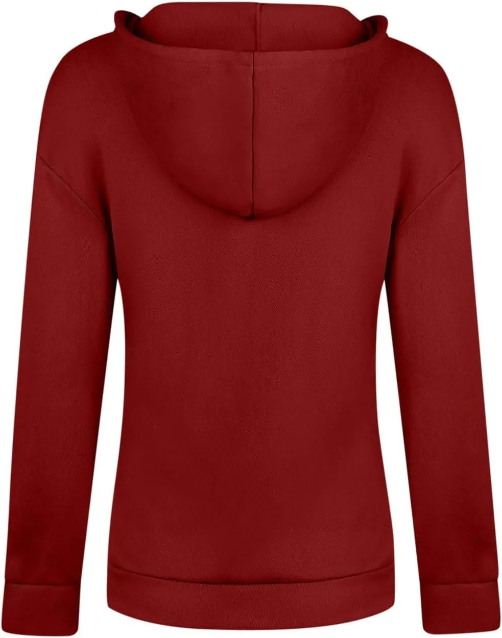 Hoodies For Women Casual Solid Color Long Sleeve v Neck Hooded Sweatshirt Loose Comfy Fall Fashion Pullover Tops 2024