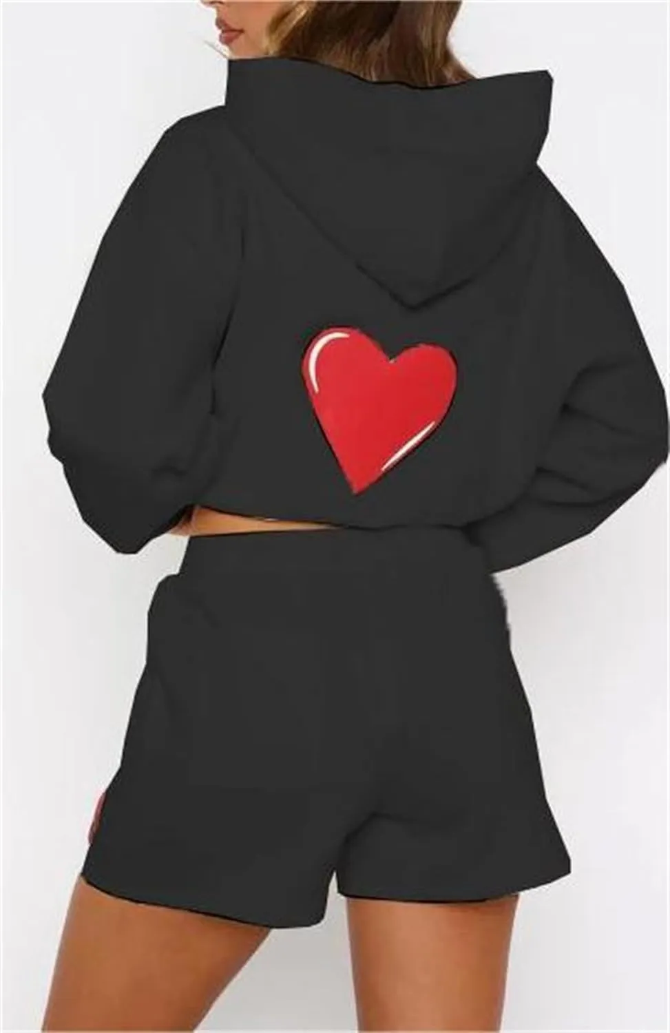 iTranyee Women Casual 2 Piece Sweatsuit Long Sleeve Oversized Bow Hoodie Sweatshirt Sweat Shorts Outfits Bow Matching Set