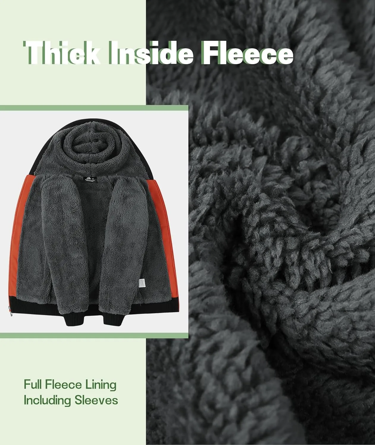JACKETOWN Hoodie for Boys Fleece Jacket Zip Up Sherpa Lined Hooded Sweatshirts with Two Pockets 6-15 Years Old