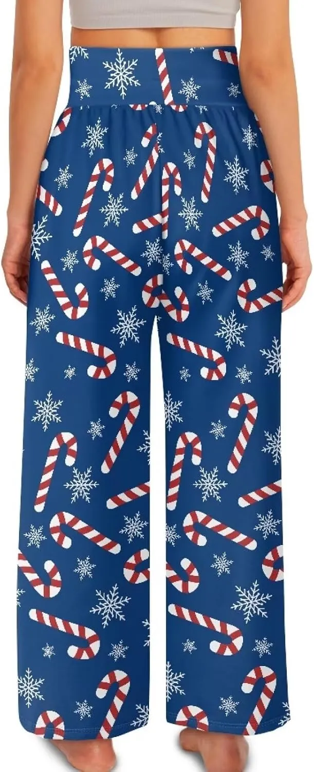 JEOCODY Women's Casual Wide Leg Pants Elastic Waist Loose Lounge Pants with Pockets Size S-3XL