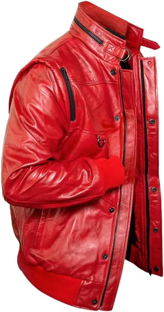 Johnny Lawrence Red Karate Kid Cobra Kobra Kai Men Faux Or PU Leather Bomber Jacket