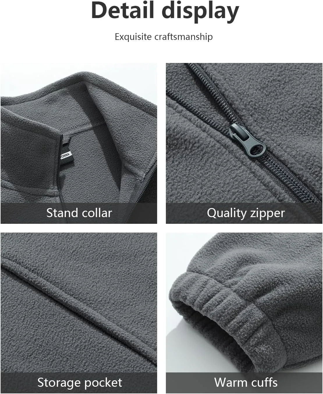 KAIDER Women's Plus Size Polar Fleece Jacket Lightweight Full Zip Soft Polar Classic Outdoor Recreation Jacket