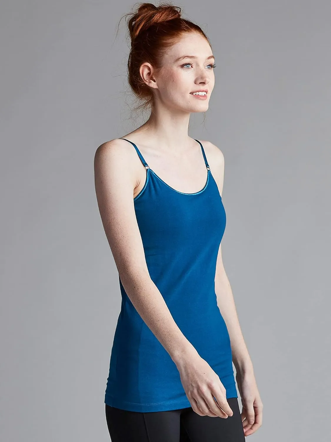 Kalon Women's 4-Pack Shelf Bra Tank Top Camisole Classic Spaghetti Strap
