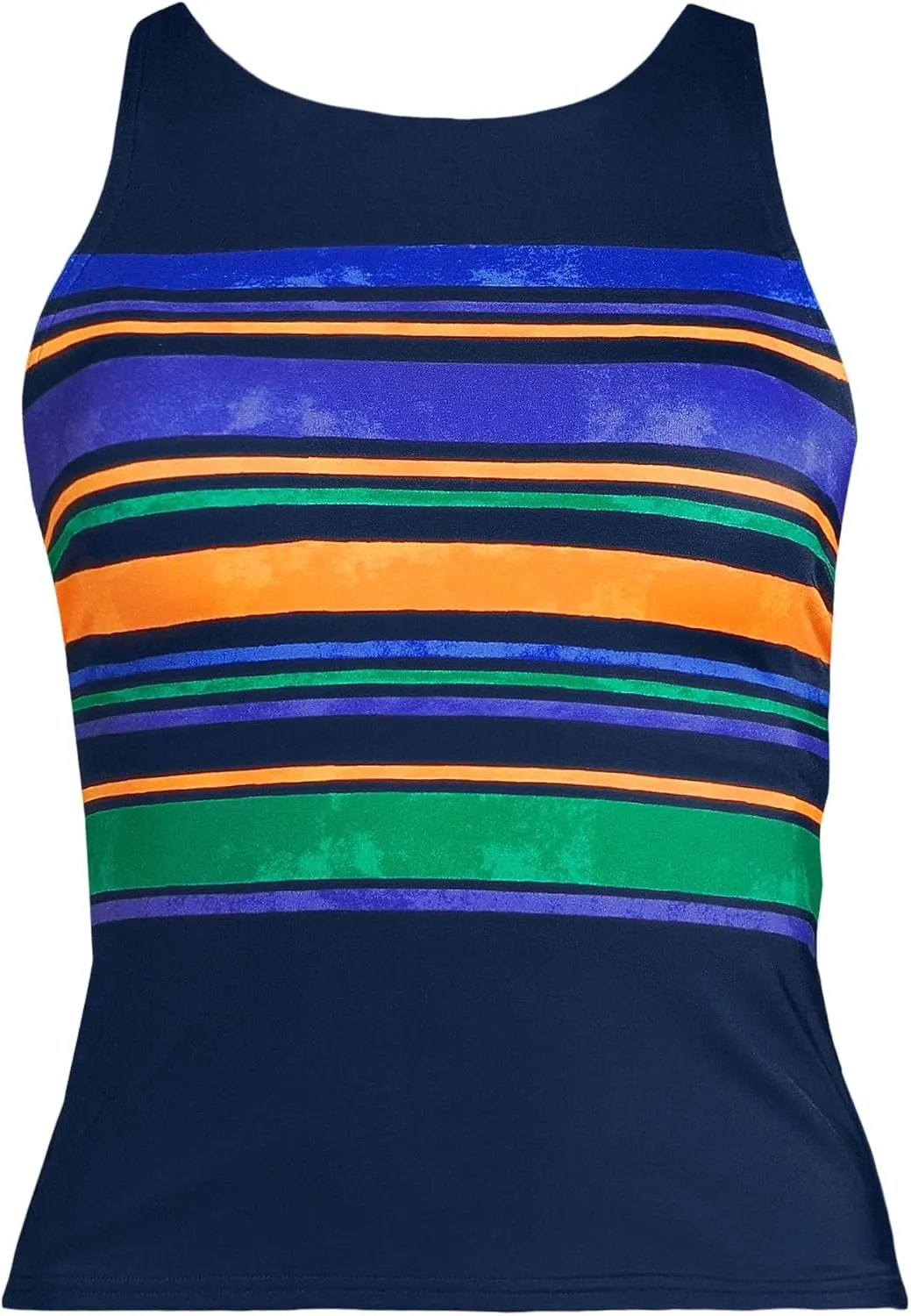 Lands' End Women's Tugless High Neck Strappy Back Tankini Swimsuit Top