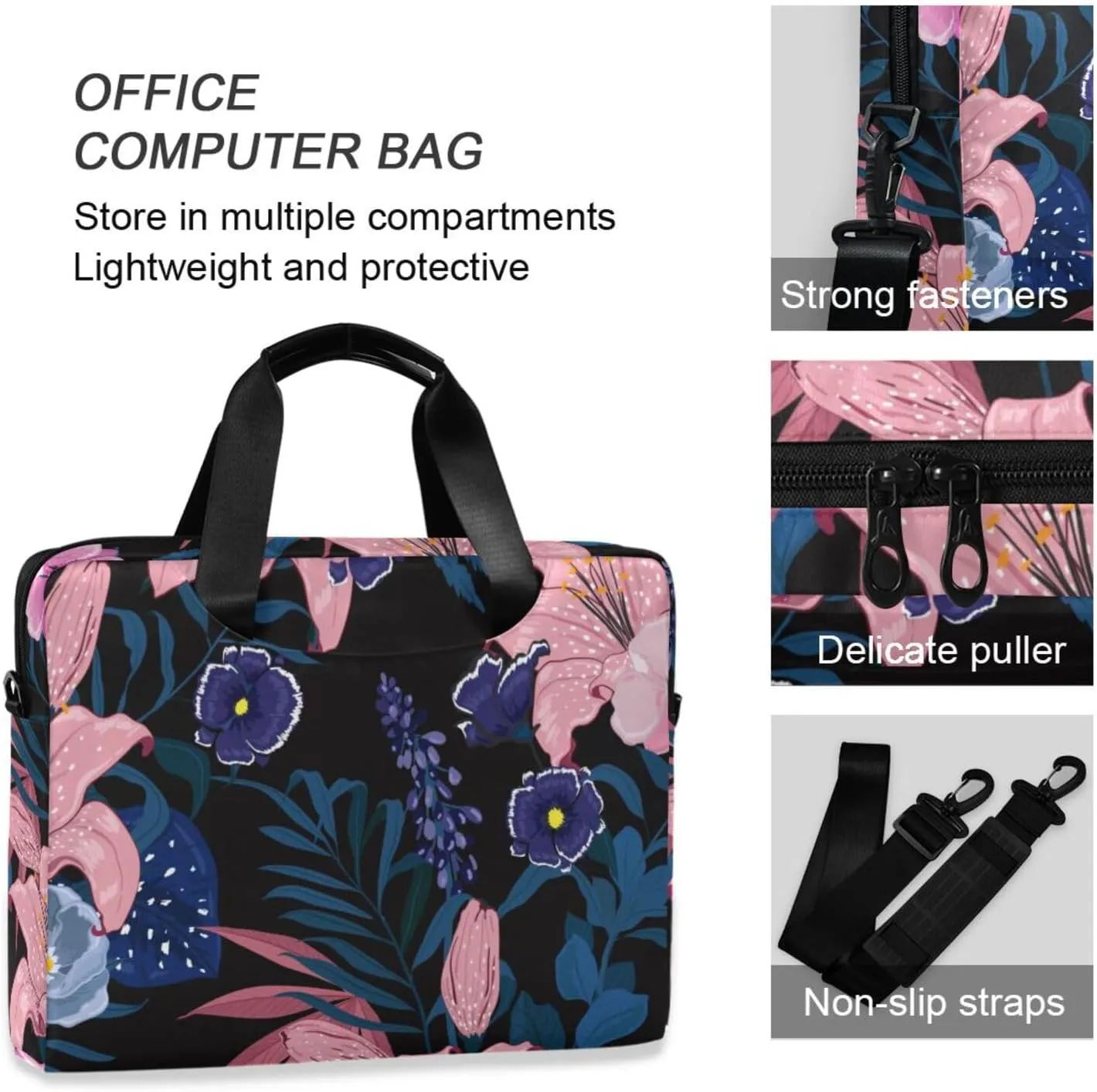Laptop Computer Tote Bag Briefcase Crossbody Shoulder Strap Top Handle Men Women