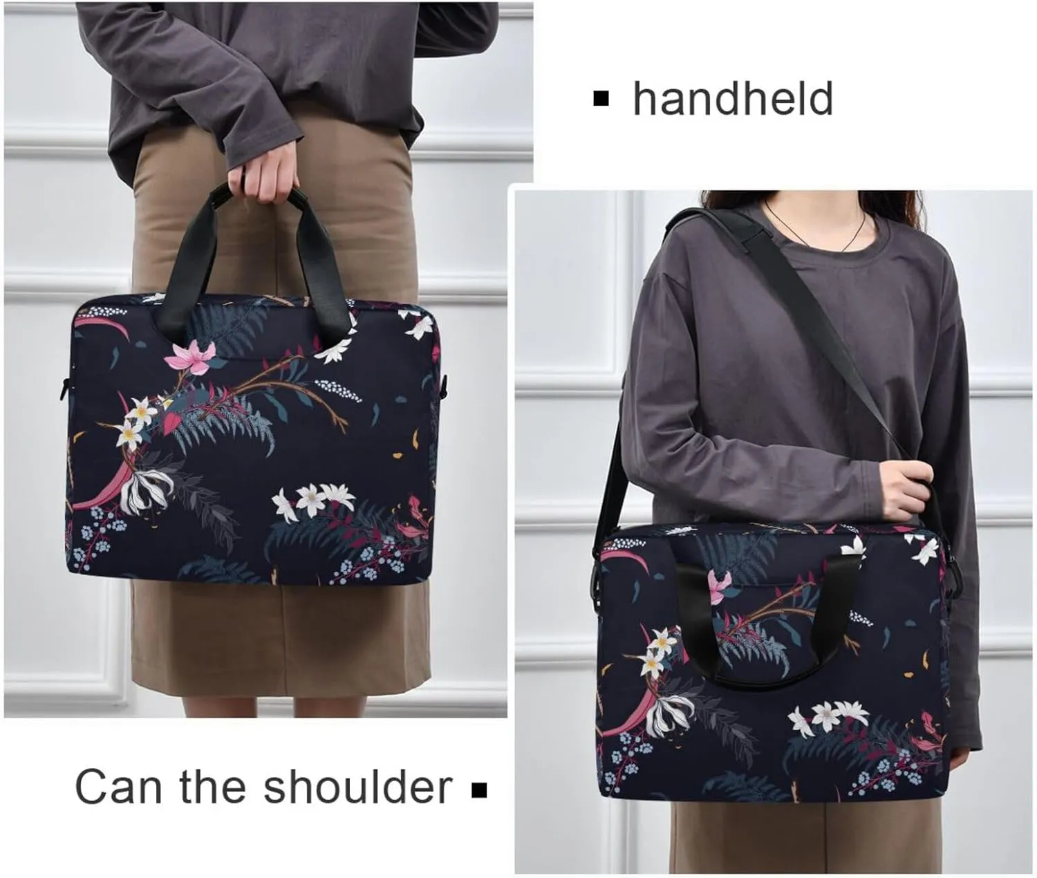 Laptop Computer Tote Bag Briefcase Crossbody Shoulder Strap Top Handle Men Women