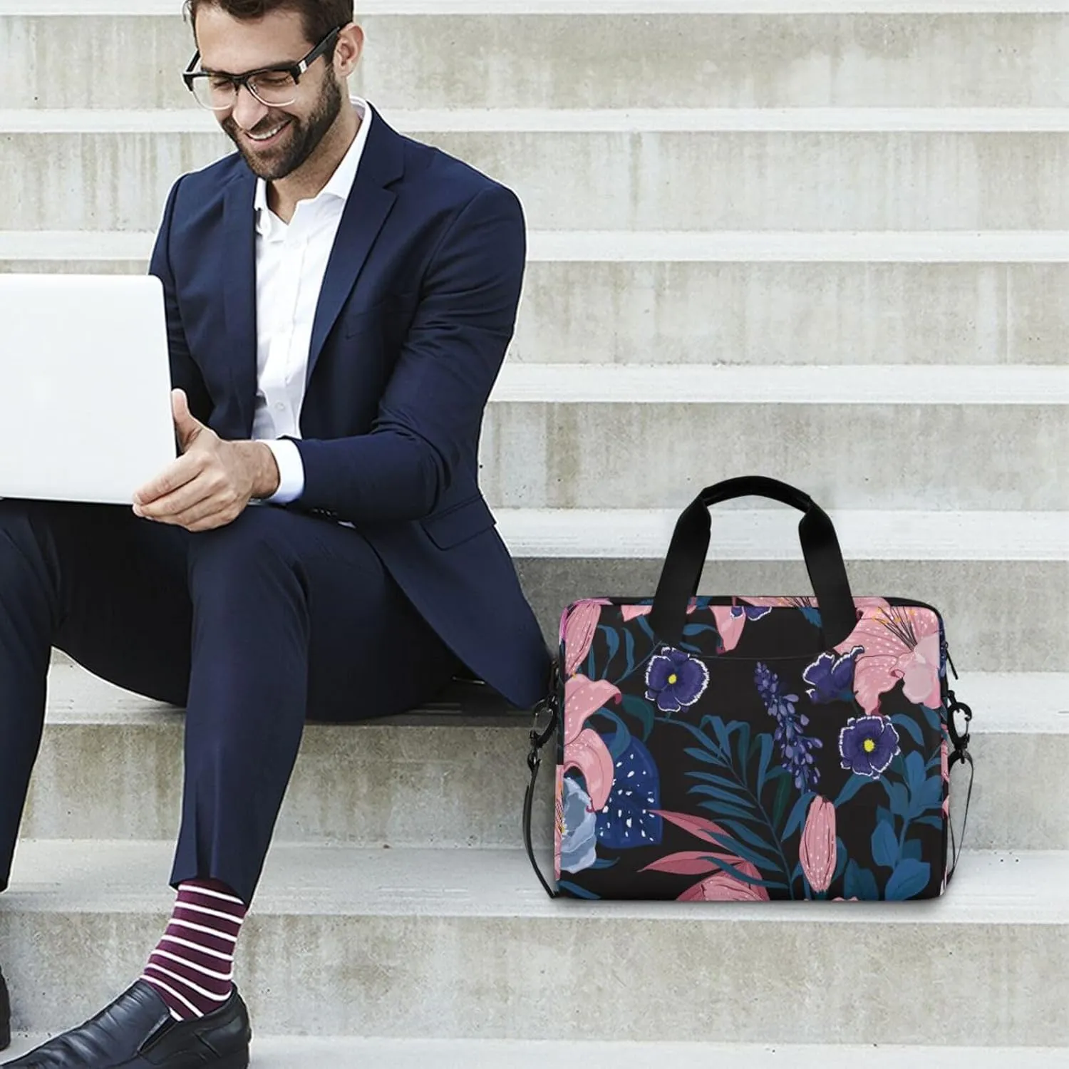 Laptop Computer Tote Bag Briefcase Crossbody Shoulder Strap Top Handle Men Women