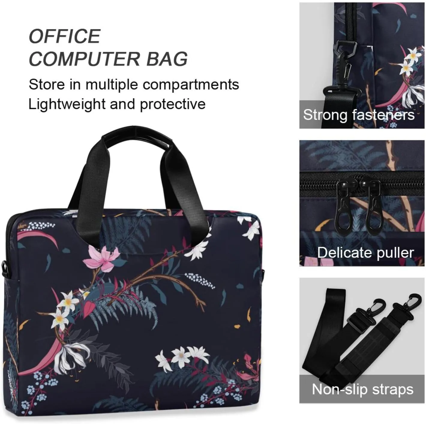 Laptop Computer Tote Bag Briefcase Crossbody Shoulder Strap Top Handle Men Women
