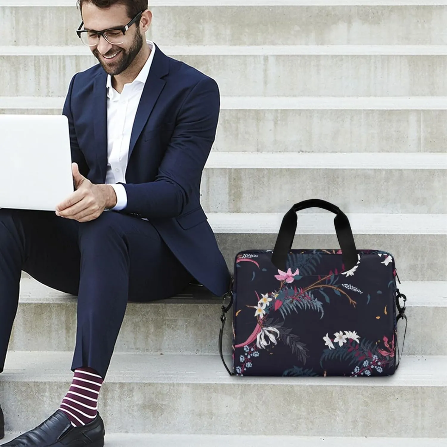 Laptop Computer Tote Bag Briefcase Crossbody Shoulder Strap Top Handle Men Women
