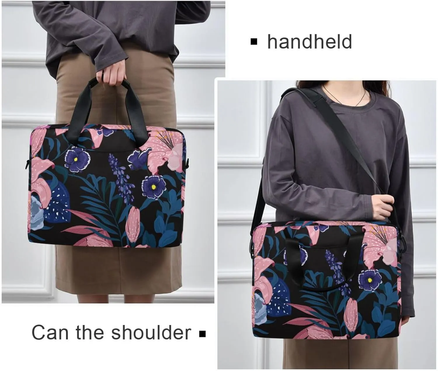 Laptop Computer Tote Bag Briefcase Crossbody Shoulder Strap Top Handle Men Women