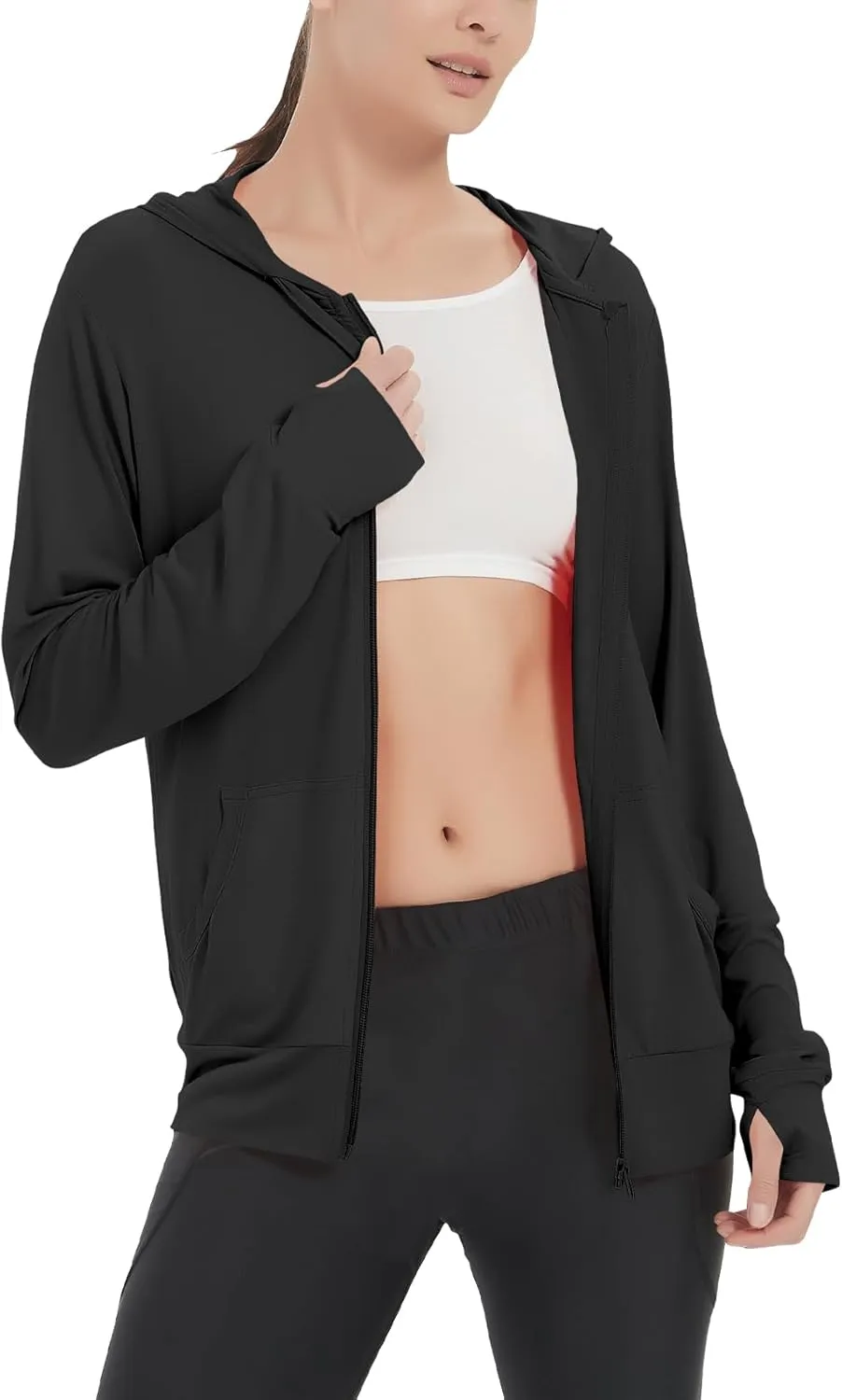 LETAOTAO Womens' Lightweight Zip Up Hoodies Stretch Thin Summer Jackets For Women