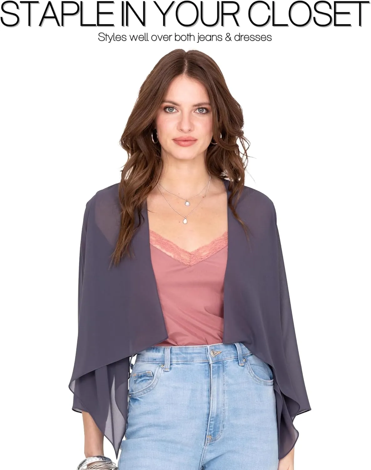 likemary Bolero Shrugs for Women - Bolero Jackets & Shrug Cardigans for Dresses - Elegant Sheer Cover Ups for Day & Evening