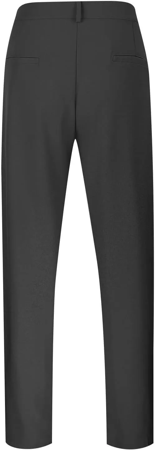 Linen Casual Dress Pants for Men High Waist Button Fly Straight Leg Trendy Formal Work Trousers Loose Beach Travel Pants