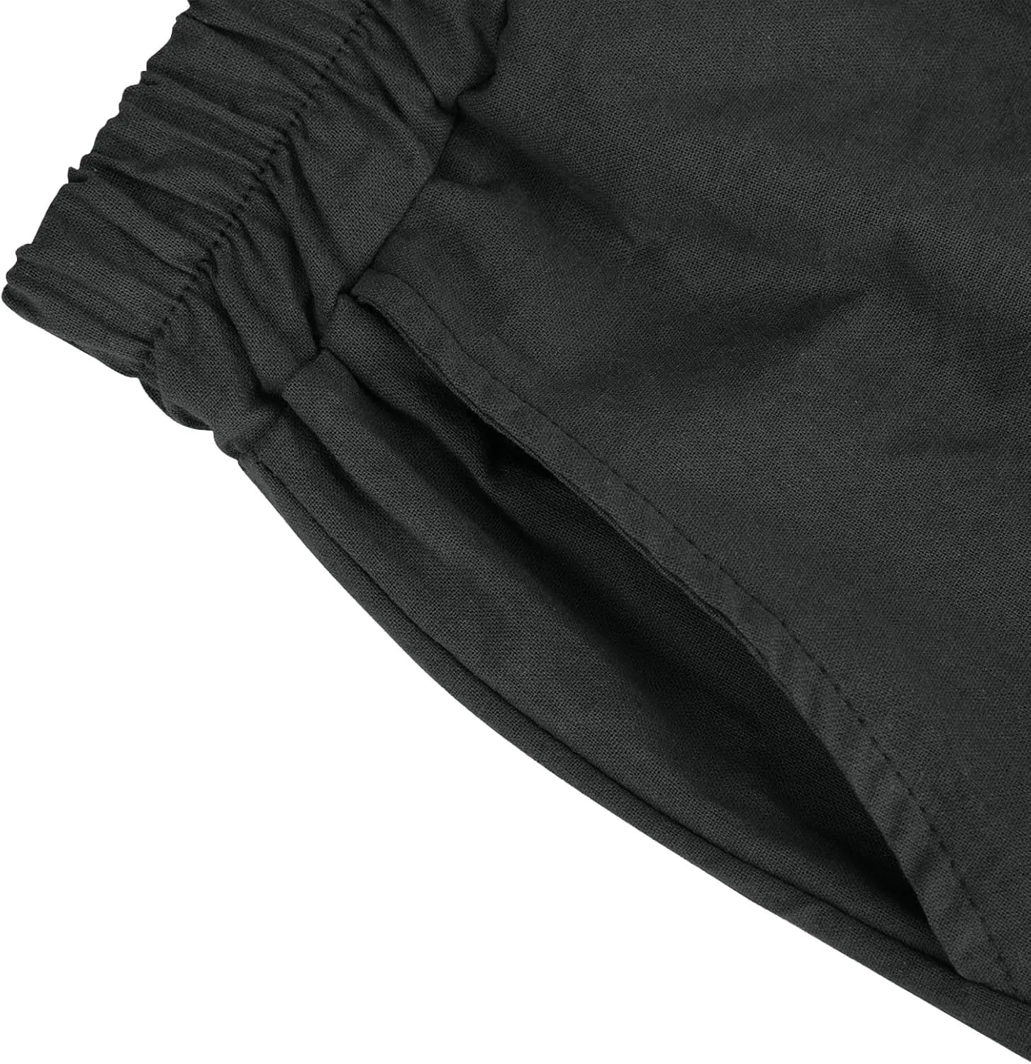 Linen Shorts for Women 2025 Summer Casual Wide Leg Pants Drawstring High Waist Bermuda Pants with Pockets Casual Beach Shorts