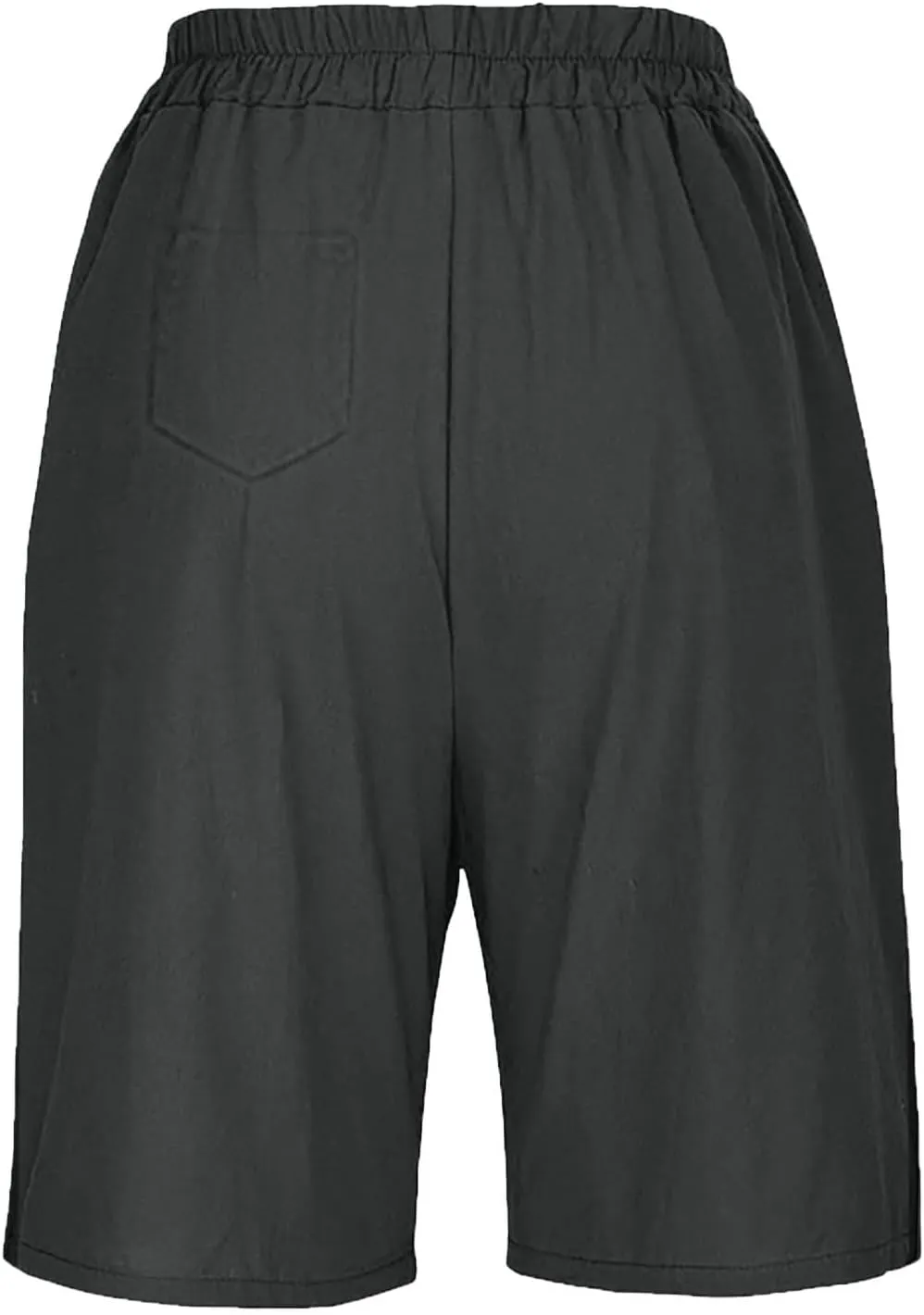 Linen Shorts for Women 2025 Summer Casual Wide Leg Pants Drawstring High Waist Bermuda Pants with Pockets Casual Beach Shorts