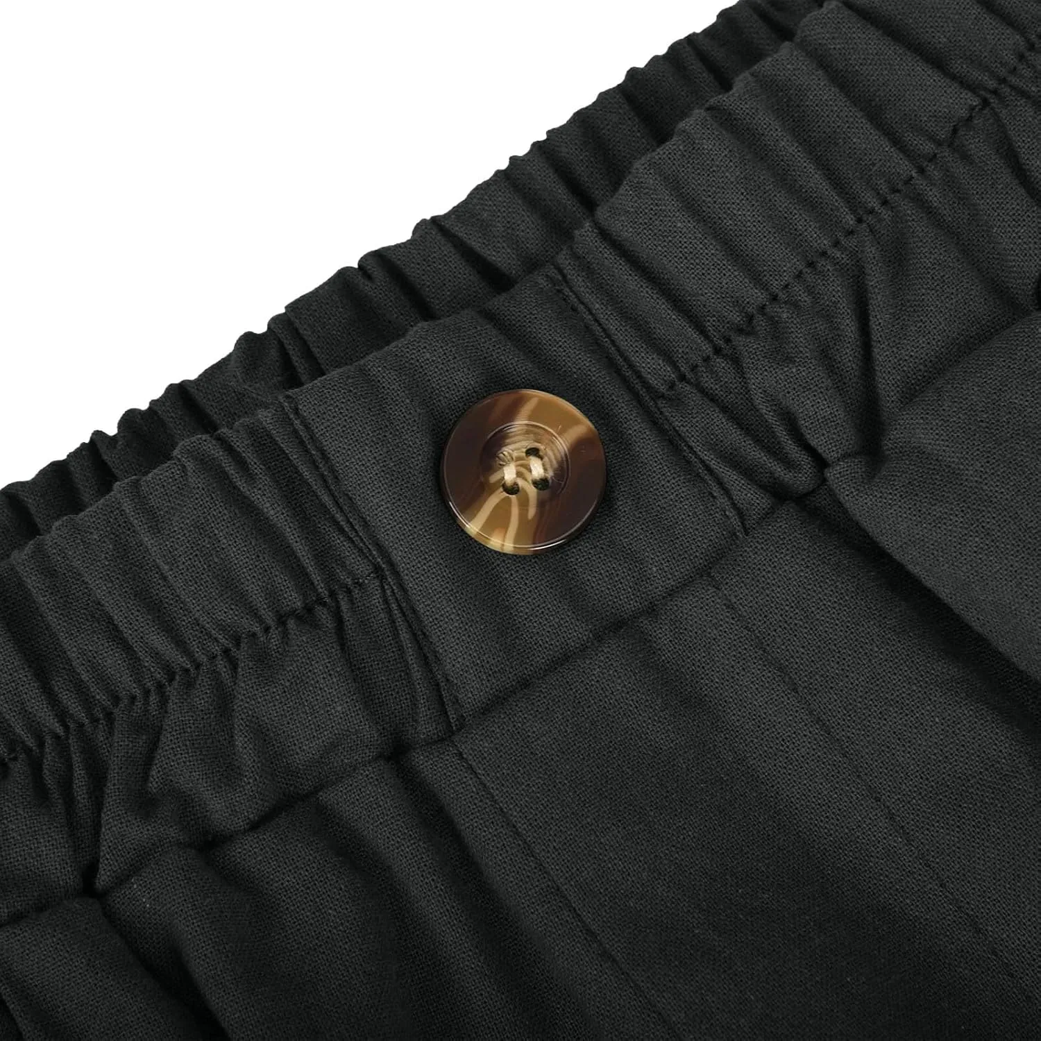 Linen Shorts for Women 2025 Summer Casual Wide Leg Pants Drawstring High Waist Bermuda Pants with Pockets Casual Beach Shorts