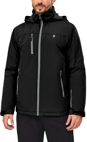 Little Donkey Andy Men's Lightweight Winter Jacket Hooded Windproof Warm Insulated Jacket for Ski Hiking