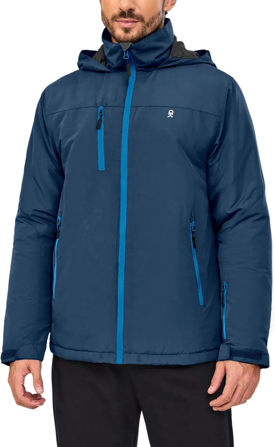 Little Donkey Andy Men's Lightweight Winter Jacket Hooded Windproof Warm Insulated Jacket for Ski Hiking