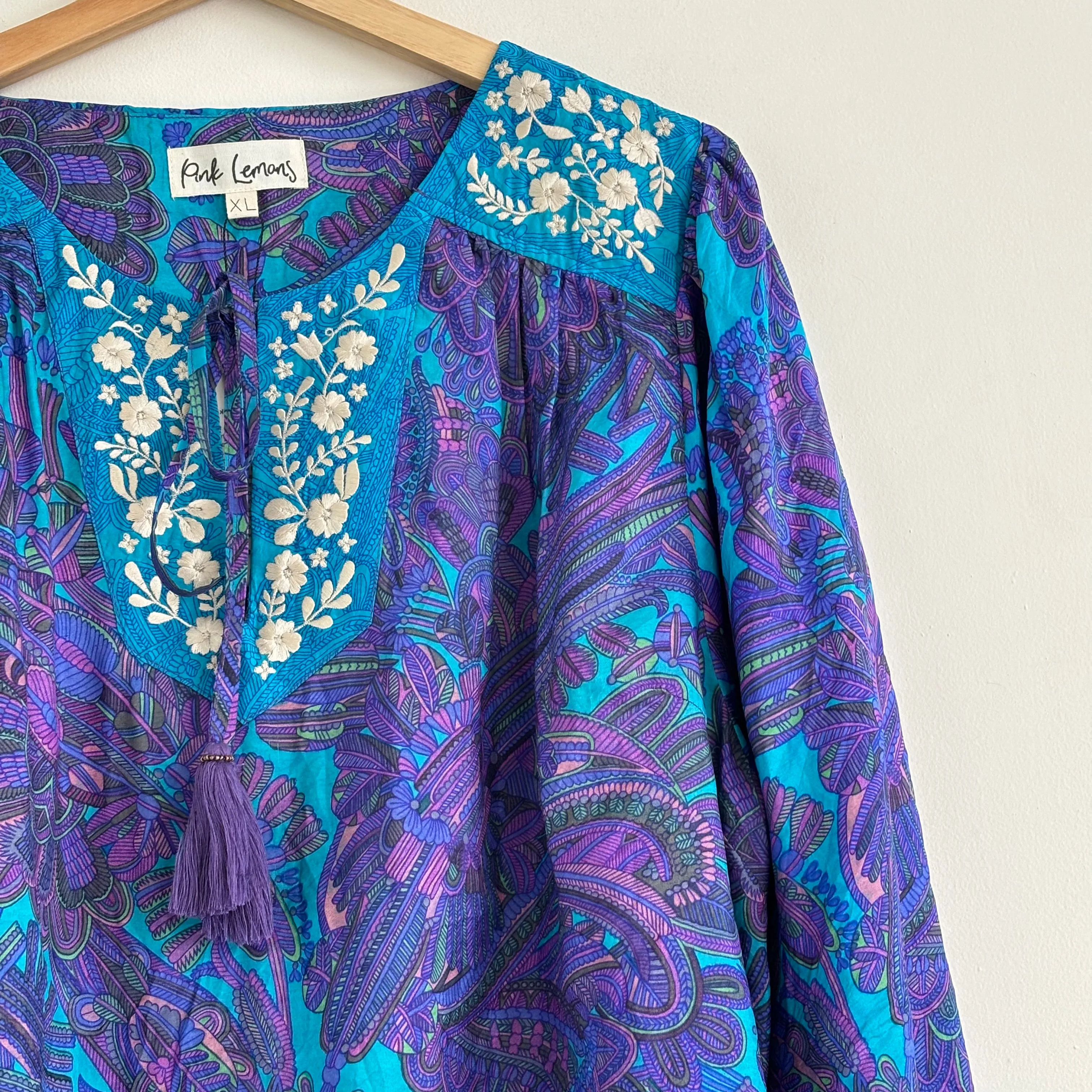 Lolita Embroidered Silk Blouse 105 - M