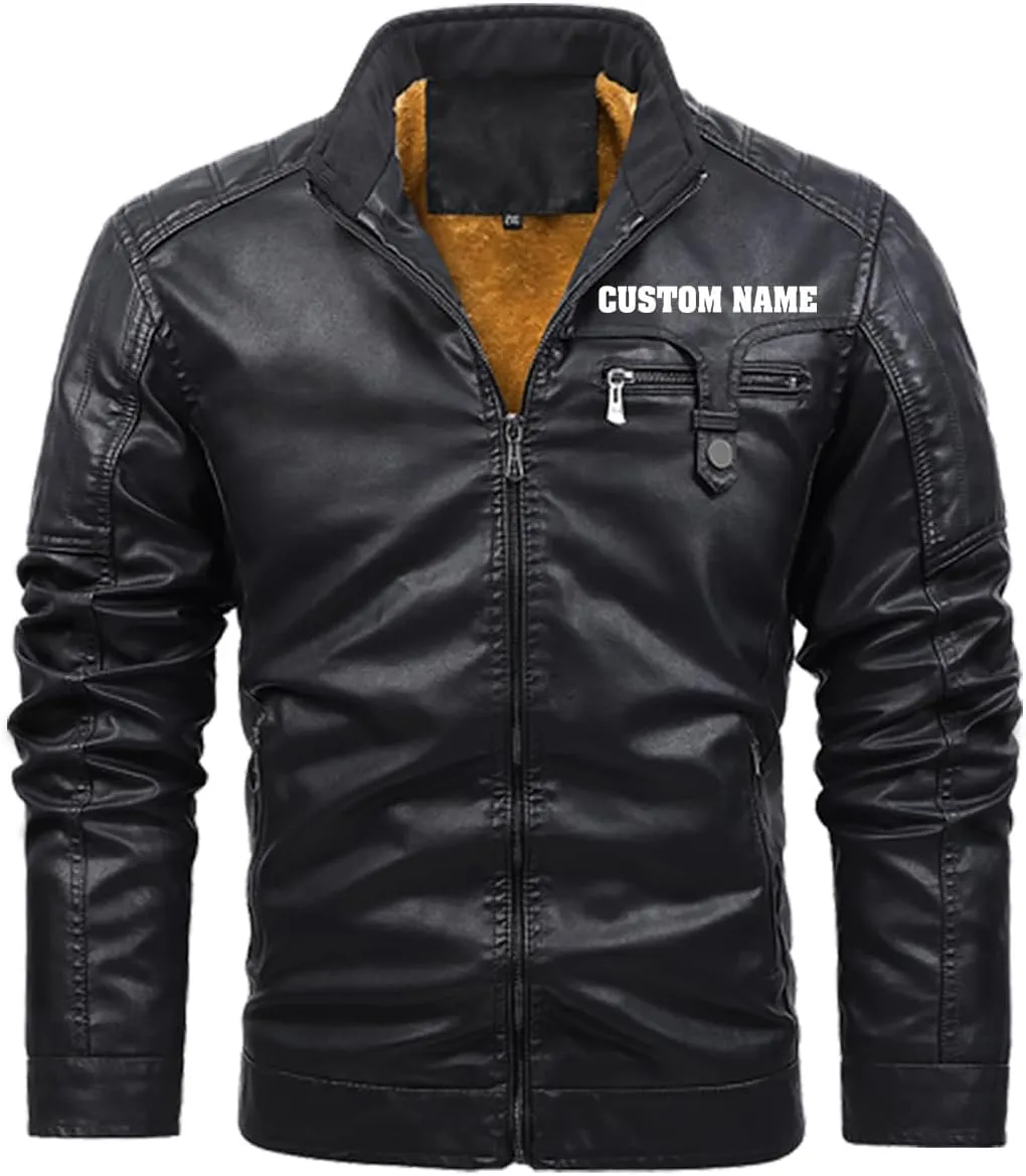 Lone Wolf, Vintage Wolf Biker Motorcycle Jacket, Personalized Men PU Leather Vest Coat Jackets