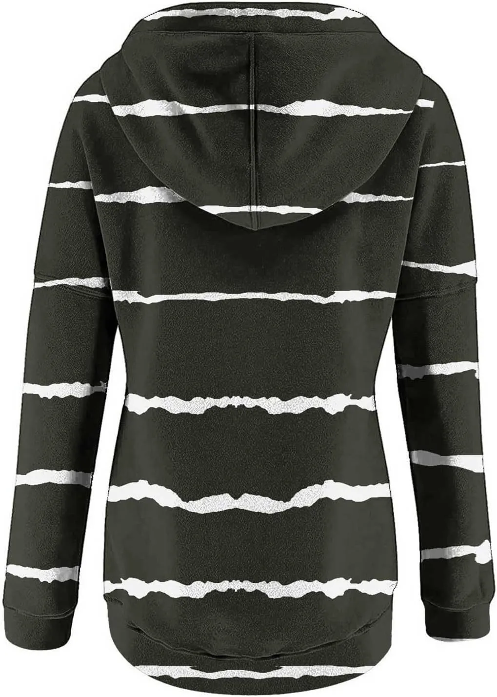 LRMQS Womens Hoodies Pullover Trendy Button Drawstring Hooded Striped Sweatshirt Loose Fit Fall Fashion 2024 Casual Pullover