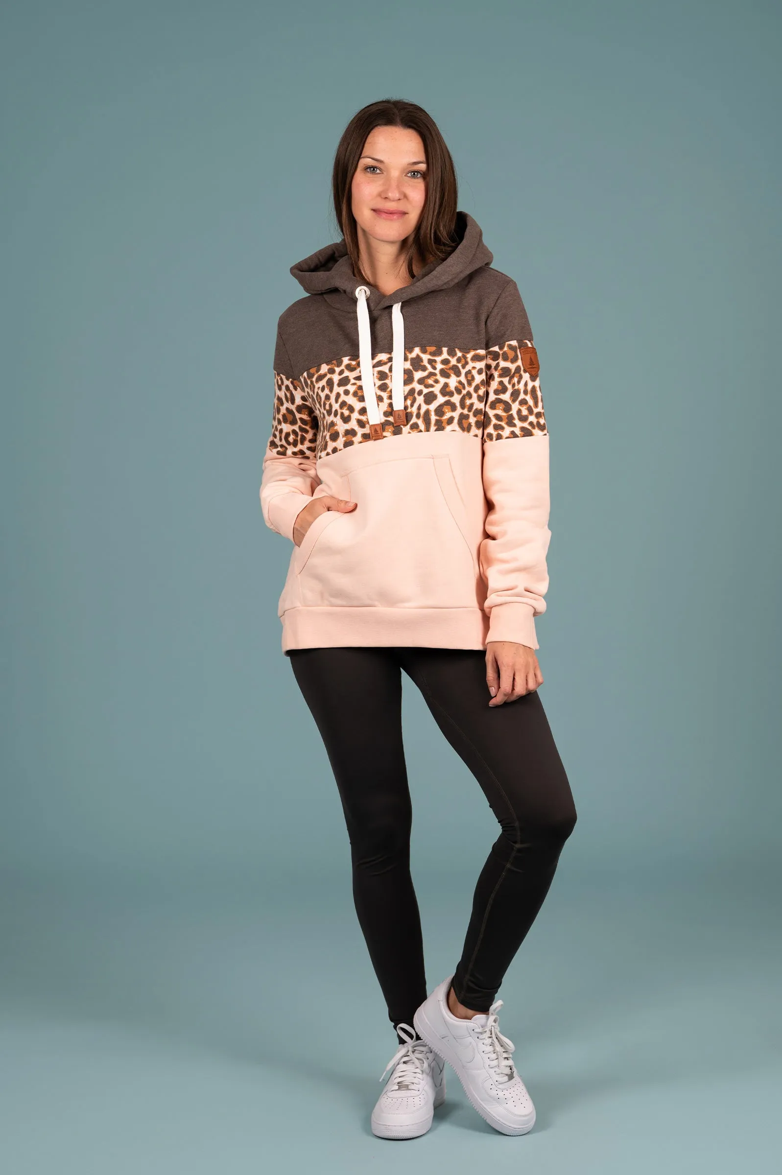 Lucia Print Hoodie Choco Mix