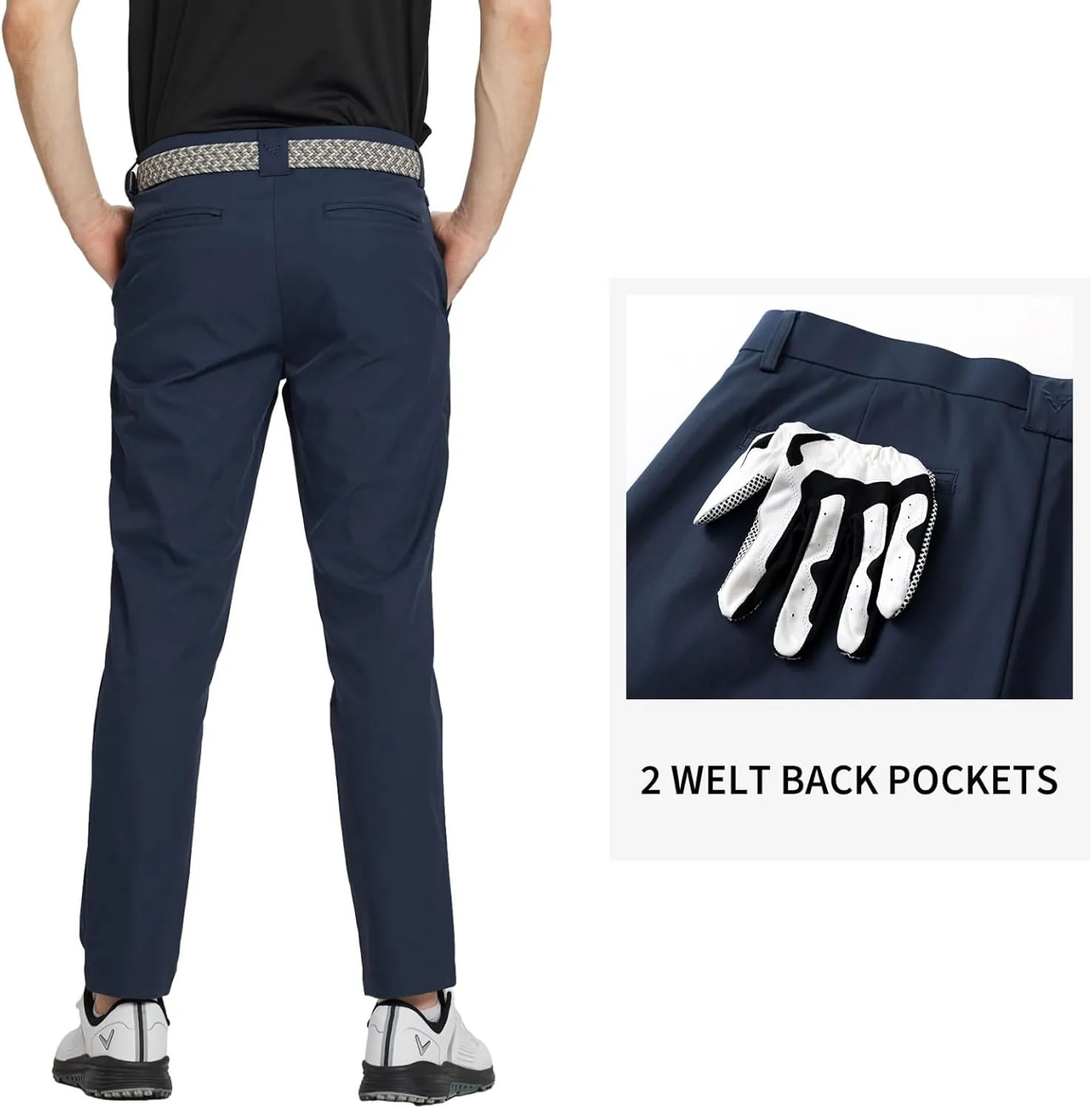 M MAELREG Golf Pants Men Quick Dry - 30"/32"/34" Stretch Lightweight 5 Pockets Water-Resistant Casual Mens Dress Pants