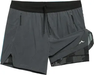 maamgic Mens 2 in 1 Running Shorts 5" Gym Workout Shorts with Zipper Pockets