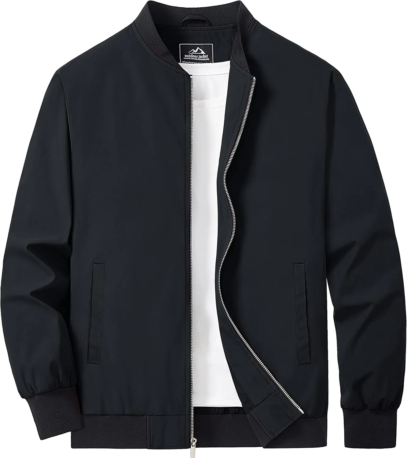 MAGCOMSEN Men's Bomber Jacket Lightweight Casual Zip Up Windbreaker Spring Fall Golf Coat with Pockets