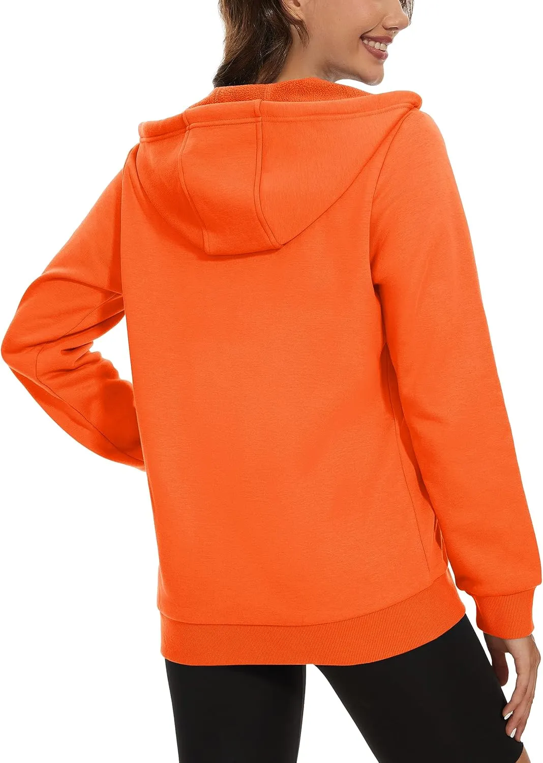 MAGCOMSEN Women's Fleece Lined Zip Up Hoodies Casual Hooded Jacket Workout Full Zip Sweatshirts Pocket Coats