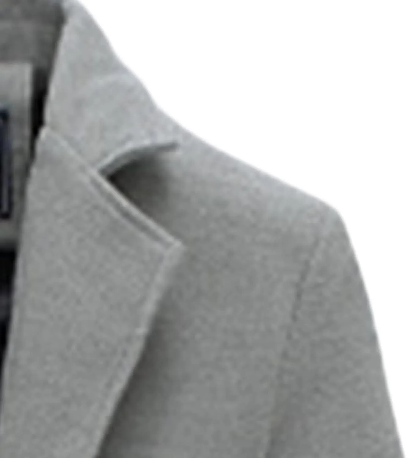 Maiyifu-GJ Men's Casual Mid-Length Trench Coat Single Breasted Business Pea Coats Winter Notched Lapel Windbreaker Jacket