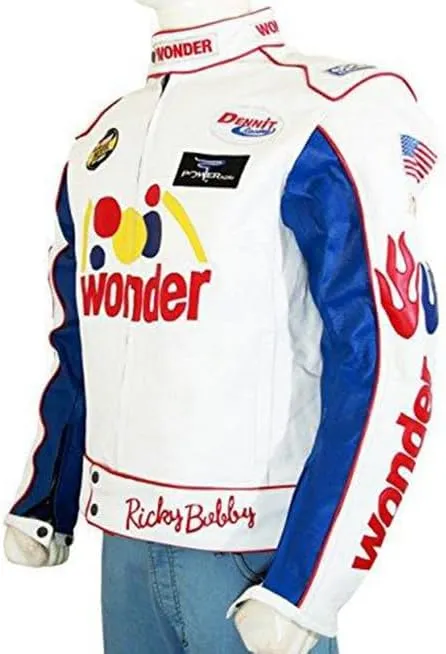 Men & Women Ricky Bobby Carley Bobby Jacket - Faux Leather Racing Jacket-Motorcycle Jacket Cosplay Costume