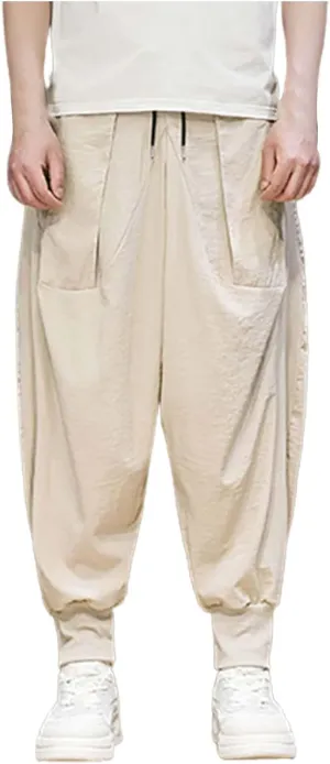 Mens 2023 Casual Harem Pant Loose Hippie Boho Aladdin Yoga Pant Casual Baggy Drawstring Hippie Boho Aladdin Harem Pant